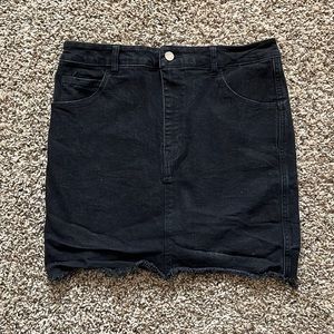 Black Denim Mini Skirt